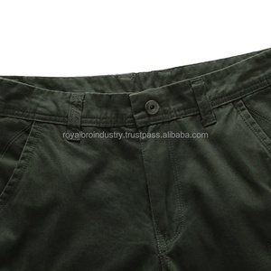 Pantalones Cortos Cargo Deportivos Impermeables Multibolsillos para Hombre, Verano, Sin Cinturón, Algodón, Verde, Casual, Estilo Táctico - Product Image 2
