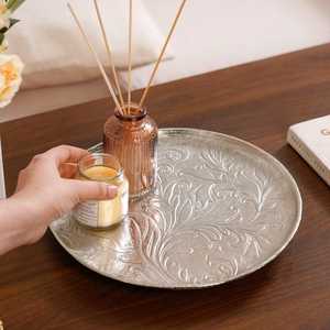 Plateaux décoratifs artisanaux en acier inoxydable plaqué argent, forme irrégulière, pour fruits secs et décoration intérieure - Product Image 2