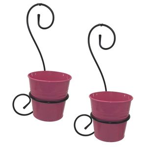 Hot Selling Metal Iron Flower Vase Farmhouse French <b>Bucket</b> With Handle Rustic for Home Hanging Planter - Product Image 6