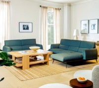 Canapé en forme de L en velours PU NACSA 20, structure en bois massif, mousse haute densité, coussin Recron, ensemble de salon moderne