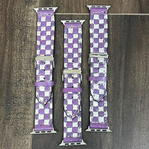 Correa de Reloj Apple de Cuero Genuino de Diseño Nuevo Directo de Fábrica, Diseño de Tablero a Cuadros, Correa de Repuesto Elegante para Unisex - Product Image 4