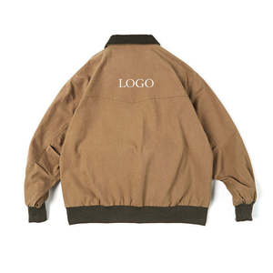 Veste en toile décontractée vintage pour homme, style workwear, avec col montant et logo frontal, option logo personnalisé, coupe-vent - Product Image 2
