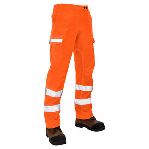 Pantalon de travail RICSA INTERNATIONAL pour homme, haute visibilité, orange, polyester, certifié CE, bandes réfléchissantes, poches cargo, aiguille - Product Image 6