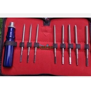 Jeu de tournevis à os en acier inoxydable avec poignée à accouplement rapide, instruments chirurgicaux orthopédiques - Product Image 1
