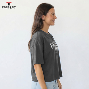 Custom 100% Cotton Oversized T-Shirts for Women Summer Feathers 210gsm Solid Casual Knitted Design Heat-transfer/Screen Printing - Product Image 3