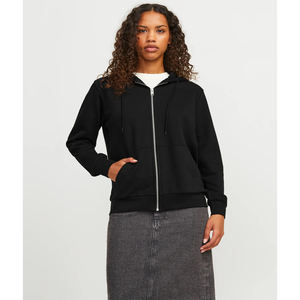 Sweat à capuche zippé pour femme, 100% coton, coupe ample et oversize, en molleton bouclette français de haute qualité, avec broderie personnalisée, vente en gros, streetwear, OEM - Product Image 3