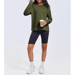 Sudadera de Algodón para Mujer, de Lujo, Manga Larga, Cuello Redondo, Hombros Caídos, Color Sólido, Cómoda, Talla Grande, del Mejor Precio, de Bangladesh - Product Image 3