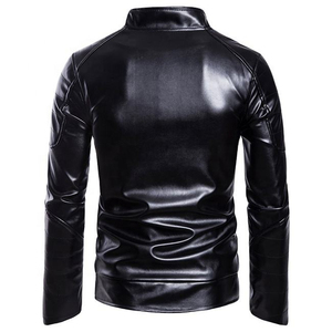Unisex PU Leather <b>Jacket</b> with Customizable Design Eco-Friendly Breathable Quick Dry Zipper Pockets <b>Winter</b> Outerwear - Product Image 2
