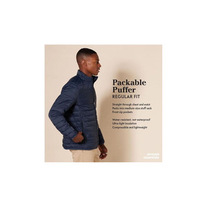Men’s <b>Packable</b> Puffer <b>Jacket</b> Breathable Insulated Coat, Water-Repellent Outdoor Winter <b>Jacket</b>, Modern Slim Fit Style for men - Product Image 2