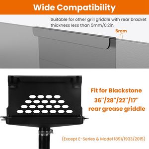 Raccoglitore di Grasso per Griglia Blackstone 39.76IN, Imbuto di Drenaggio Posteriore Resistente al Calore in Acciaio Inox per Griglie da Campeggio - Product Image 6