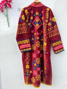 Robe kimono longue brodée Suzani |   Robe en coton bohème en gros - Product Image 5