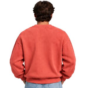 Coral <b>Red</b> <b>Mens</b> Oversized Crewneck Sweatshirt Long Sleeve Cotton Pullover Loose Fit Casual Streetwear Winter Fashion <b>Jumper</b> Top - Product Image 3