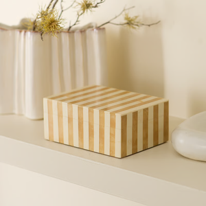 Boîte à bijoux carrée moderne en MDF avec incrustation en résine écologique, logo personnalisé FAIZA CRAFT, taille personnalisée, pour femmes, rangement de bijoux - Product Image 1