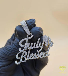 <b>Custom</b> Name Pendant Iced Out Moissanite Diamond Hip Hop Necklace Heart <b>Balloon</b> Luxury Jewelry Gift - Product Image 3
