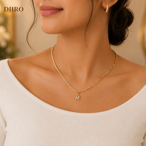 Custom Letter <b>Pendant</b> Necklace Brilliant Round Shape Moissanite Yellow <b>Gold</b> Engagement & Anniversary Gift for Her - Product Image 3