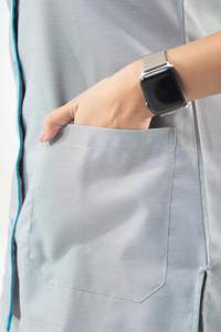 Ensembles d'uniformes médicaux unisexes givrés pour hôpitaux, en polyester et élasthanne, à manches courtes, multicolores, pour l'été, vente en gros - Product Image 5