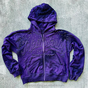 Sweat à capuche personnalisé avec strass, pull-over uni pour l'hiver, homme, femme, unisexe, luxe, 100% coton, molleton, impression numérique écologique - Product Image 2