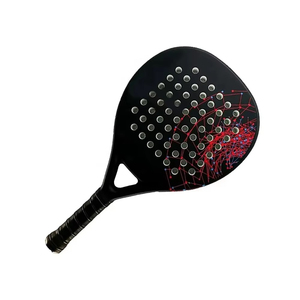 Raqueta de Pádel de Fibra de Carbono con Revestimiento de Diamante, Red de Nailon, Empuñadura Antideslizante de EVA, Tamaño Universal de 4 3/8 Pulgadas, Raqueta de Tenis Ligera y Duradera - Product Image 1