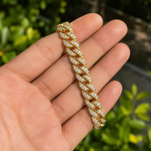 925 <b>Silver</b> Yellow Cuban Chain Link Bracelet with Moissanite Diamond 7MM Hip Hop Jewelry <b>for</b> <b>Men</b> and Women diamond luxury gifts - Product Image 2