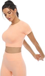 ชุดโยคะเอวสูงสำหรับผู้หญิงพร้อมโลโก้ด้านหน้าแบบกำหนดเอง เสื้อชั้นในกีฬาแบบยืดหยุ่นและกางเกงเลกกิ้งสำหรับออกกำลังกายในยิม - Product Image 5