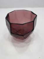 Vase en verre géométrique moderne, violet, octogonal, décoration de table, design unique