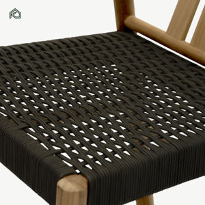 Silla de Comedor Moderna de Madera de Teca con Tapicería de Lino, Diseño Minimalista para Hoteles y Hogares en Estados Unidos - Product Image 4