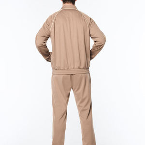 Veste de survêtement grise pour homme avec fermeture éclair intégrale, col montant, poches latérales, respirante, décontractée, coupe classique, saison printemps - Product Image 2