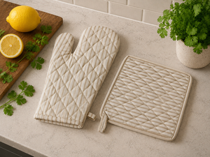 Guante de Horno Acolchado de Lino Premium |   Guantes de Cocina Resistentes al Calor para Hornear, Cocinar, Barbacoa y Uso Doméstico - Product Image 4