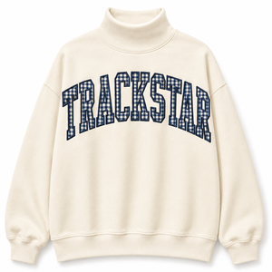เสื้อสเวตเชิ้ตผ้าฝ้ายฟลีซคอเต่าสีเขียวมะกอกทรงโอเวอร์ไซส์สำหรับผู้หญิง ตกแต่งด้วยลายตัวอักษรแบบ Trackstar Flame Pattern - Product Image 5