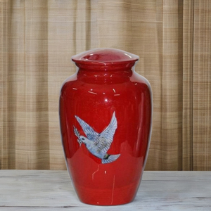 โกศใส่เถ้ากระดูกอลูมิเนียมสีแดงบินได้สำหรับผู้ใหญ่ขี้เถ้าอลูมิเนียมสีแดงโกศใส่เถ้ากระดูกผู้ใหญ่อเมริกัน - Product Image 1