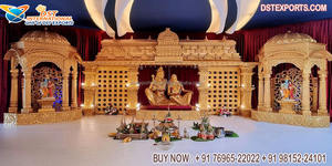 Mariage glamour événement or Bollywood Vidhi Mandap princesse décor de mariage Haveli Mandap Maharani salle de mariage FRP Bollywood MandapUK - Product Image 2