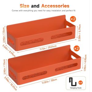 4 Pack Strong Magnetic Spice Rack for Refrigerator Multipurpose 4-Hook <b>Shelf</b> Organizer for <b>Kitchen</b> & Bathroom - Product Image 5