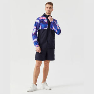 Ensemble de survêtement léger personnalisé pour homme, veste de sport et short, coupe-vent d'extérieur, 2 pièces, collection automne, vente en gros - Product Image 5