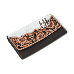 Cartera de cuero con pelo de vaca para mujer, estilo occidental, con protección RFID. - Product Image 3