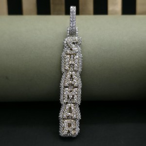 Collier Pendentif Diamant Lettre Rêve de Qualité Supérieure, Style Hiphop, Sertissage Pavé, Unisexe, Cadeau pour Anniversaire, Quotidien - Product Image 5