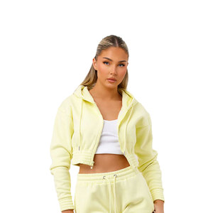Haut de sport actif respirant et très élastique, coupe moderne, couleur unie classique, style streetwear, pour femme, été, avec capuche - Product Image 4
