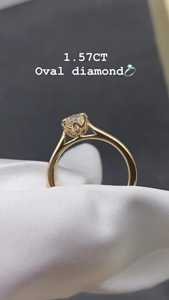 Anillo de Compromiso con Certificado IGI D-VVS2 de 1.60 CT, Corte Oval Tulip, Anillo de Boda Ovalado con Cesta de Oro de 14k - Product Image 5