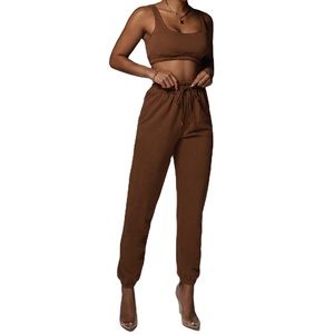 Women's Active Sports Fleece Bra Track Suit Women's Athletic Yoga Gym Sweat Suit For Jogging - Product Image 1