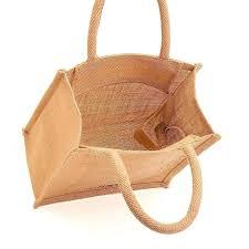 Premium Handcrafted Organic Jute Tote Bag with Reinforced Cotton Handles, Eco-Friendly Reusable Grocery Shopping <b>Handbag</b> - Product Image 3