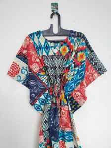 Vestido Kaftan Boho de Algodón Indio Hecho a Mano, Ropa de Playa Cómoda - Product Image 2