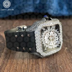 Montre pour homme Charm Jewells en acier inoxydable, boîtier de 40 mm, accents de diamants, analogique, luxe, mode, mouvement mécanique, date automatique, fonction push - Product Image 6