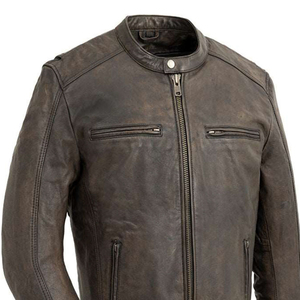 Wholesale Customized Vintage Jacket Biker Hot Selling Men's Clothing 100% Genuine Leather Jacket New Fashion Men Leather Jacket - Product Image 2
