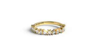 Anillo de Boda con Diamantes Corte Baguette, Anillo Apilable con Racimo de Diamantes, Joyería para Mujer, Diamantes Cultivados en Laboratorio - Product Image 1