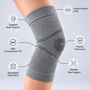 Genouillère OEM en néoprène, personnalisée, anatomique, élastique, à enfiler, pour soutien articulaire, idéale pour le pickleball et la course à pied - Product Image 1