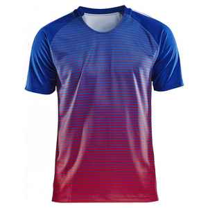 เสื้อฟุตบอลแบบกำหนดเองสำหรับผู้ใหญ่ ผ้าโพลีเอสเตอร์ 100% ระบายอากาศได้ดี แห้งเร็ว คอวี แขนสั้น ชุดแข่งขัน - Product Image 6