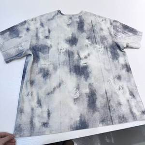 T-shirt oversize noir délavé pour homme, coton lourd, style streetwear vintage, décontracté - Product Image 5