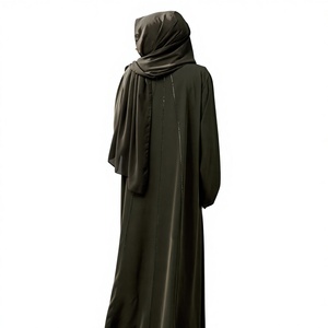 New Eye Catching Abaya Handmade Floor Length Long Sleeve Soft Breathable Fabric Loose Fit Casual Party Wear - Product Image 4