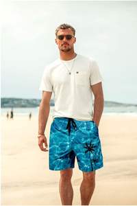 Pantalones cortos para hombre con estampado de dibujos animados, cintura elástica con cordón, para playa, verano, vacaciones, coloridos, ligeros, para nadar en la playa - Product Image 6