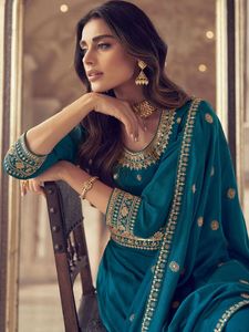 Robe de réception Bollywood, dernière collection, tenue indienne pakistanaise pour femmes, robe prête-à-porter exclusive, vêtement ethnique, 80143 - Product Image 4