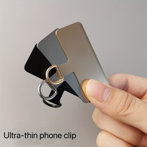 Clip per telefono in metallo, in acciaio inossidabile, sottile, resistente, con cordino anti-smarrimento per cellulare - Product Image 1